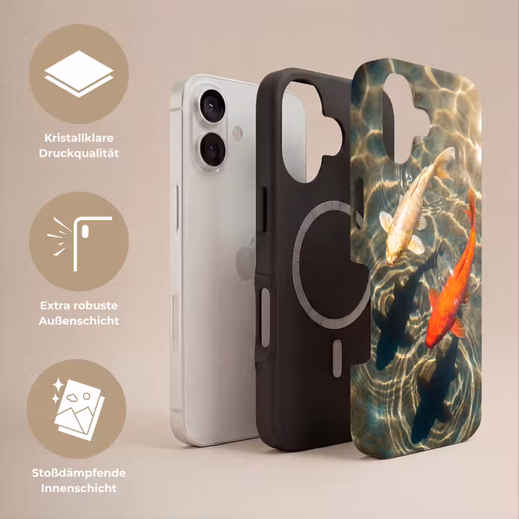 Vis - Water - Dieren - Oranje - Goud Toughcase MagSafe Apple iPhone 17 klein -USP_Lagen_DE