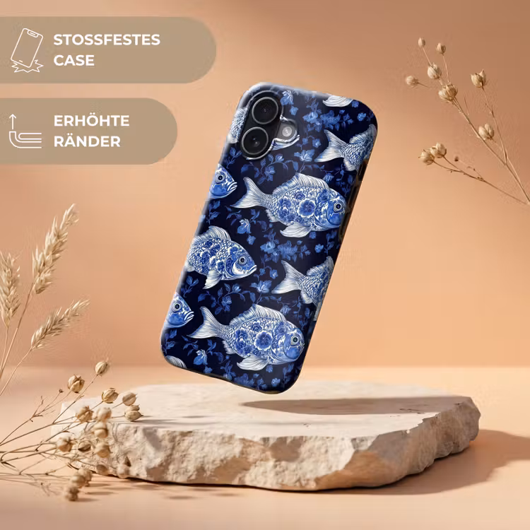 Vissen - Bloemen - Blauw Toughcase MagSafe Apple iPhone 17 klein 1017 -USP_RandenV_DE