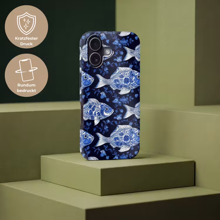 Vissen - Bloemen - Blauw Toughcase MagSafe Apple iPhone 17 klein 1017 -USP_PrintM_DE