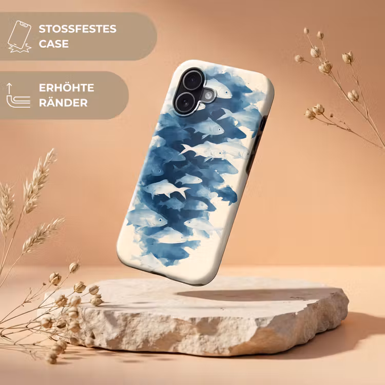 Vissen - Minimalistisch - Blauw Toughcase MagSafe Apple iPhone 17 klein -USP_RandenV_DE
