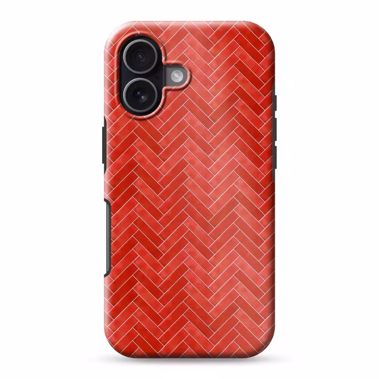 Visgraat - Tegel - Rood Toughcase MagSafe Apple iPhone 17 klein 1017 -3d