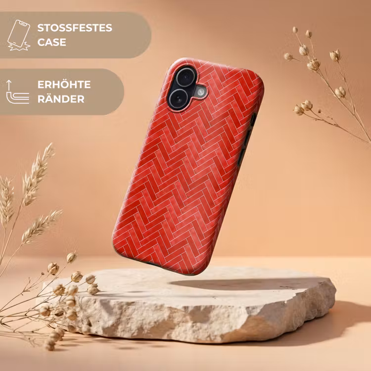 Visgraat - Tegel - Rood Toughcase MagSafe Apple iPhone 17 klein 1017 -USP_RandenV_DE