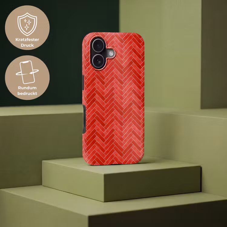 Visgraat - Tegel - Rood Toughcase MagSafe Apple iPhone 17 klein 1017 -USP_PrintM_DE