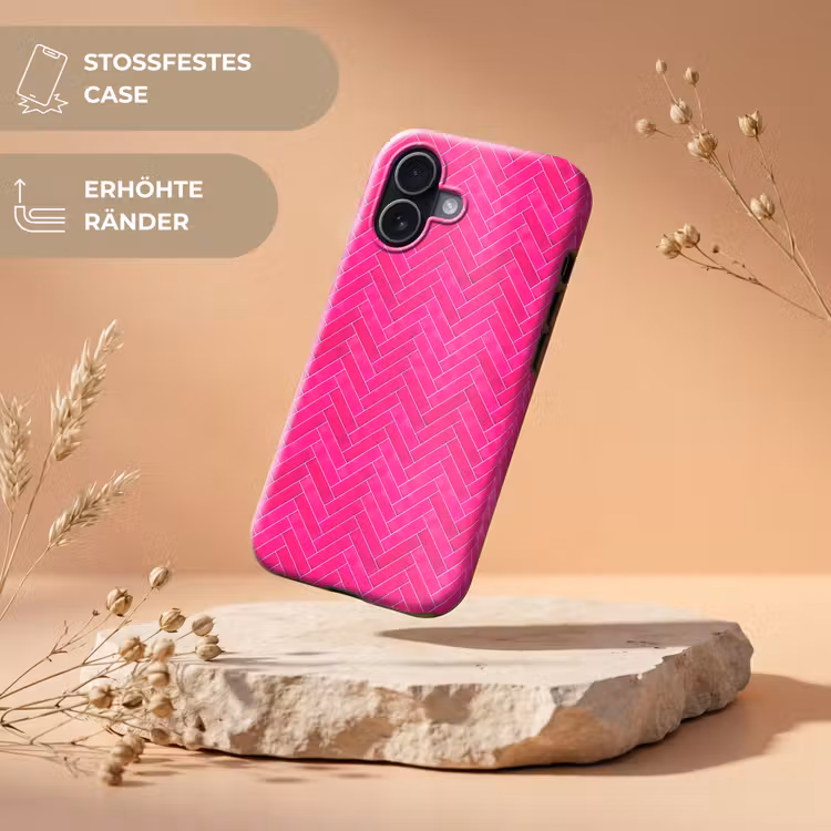 Visgraat - Wandtegel - Fuchsia - Roze Toughcase MagSafe Apple iPhone 17 klein 1017 -USP_RandenV_DE