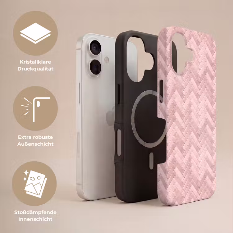Visgraat - Wandtegel - Lichtroze Toughcase MagSafe Apple iPhone 17 klein 1017 -USP_Lagen_DE