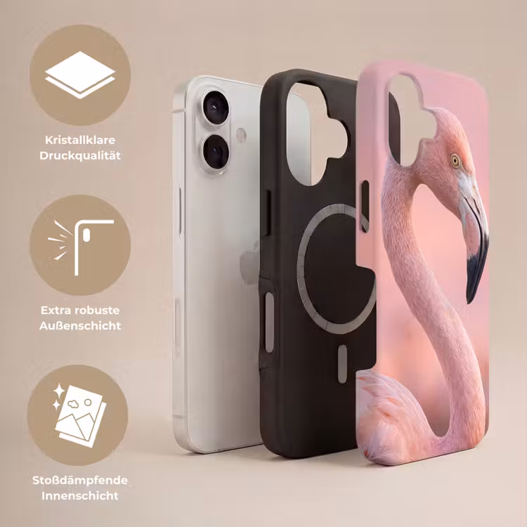 Flamingo - Portret - Roze Toughcase MagSafe Apple iPhone 17 klein -USP_Lagen_DE