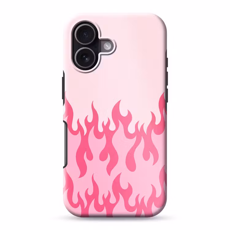 Vlammen - Patroon - Abstract - Modern - Roze Toughcase MagSafe Apple iPhone 17 klein -3d