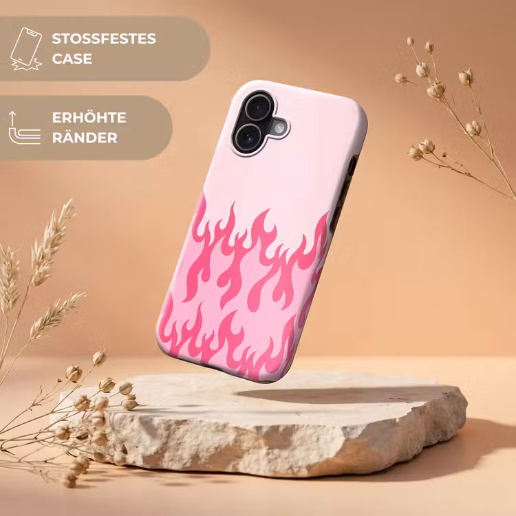 Vlammen - Patroon - Abstract - Modern - Roze Toughcase MagSafe Apple iPhone 17 klein -USP_RandenV_DE