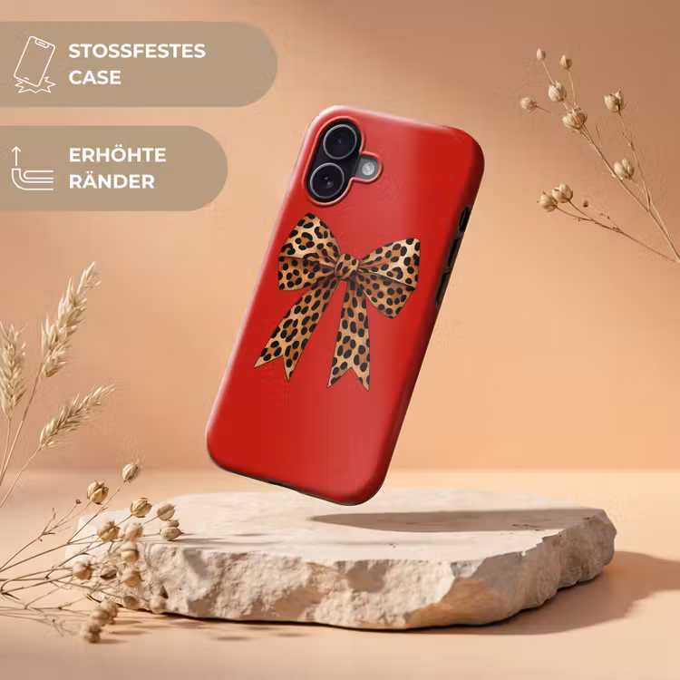Strik - Sierlijk - Panter - Rood Toughcase MagSafe Apple iPhone 17 klein -USP_RandenV_DE