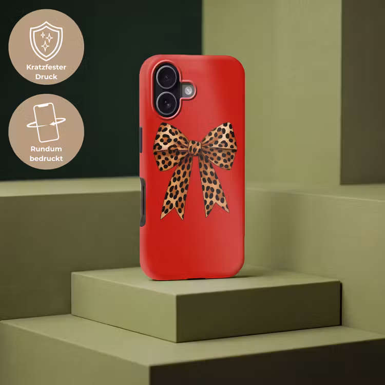 Strik - Sierlijk - Panter - Rood Toughcase MagSafe Apple iPhone 17 klein -USP_PrintM_DE