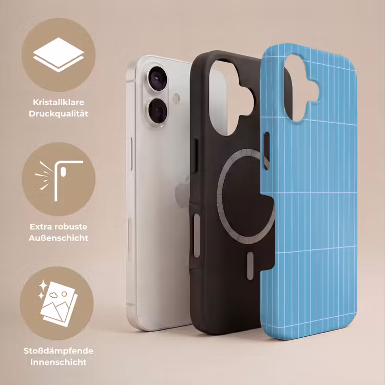Tegel - Langwerpig - Patroon - Blauw Toughcase MagSafe Apple iPhone 17 klein 1017 -USP_Lagen_DE