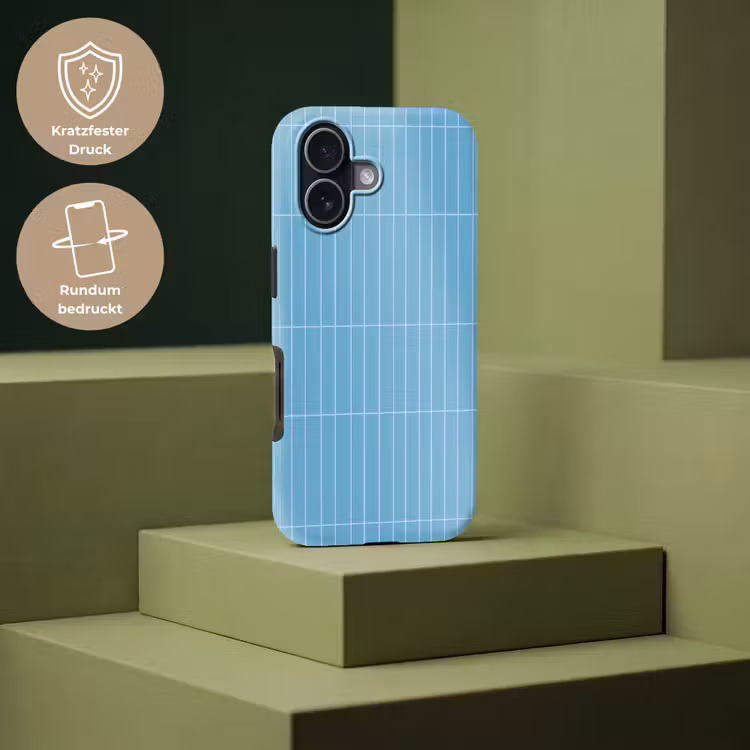 Tegel - Langwerpig - Patroon - Blauw Toughcase MagSafe Apple iPhone 17 klein 1017 -USP_PrintM_DE