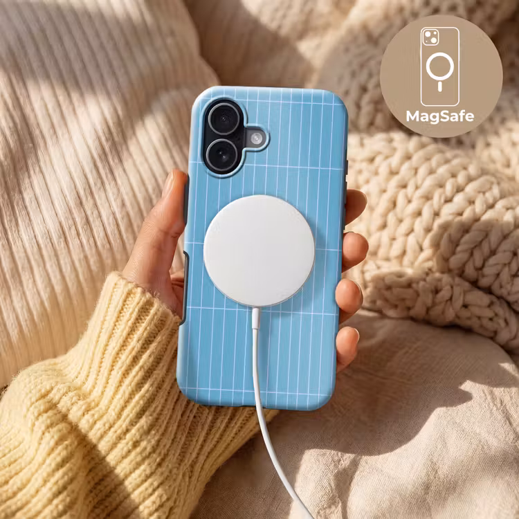 Tegel - Langwerpig - Patroon - Blauw Toughcase MagSafe Apple iPhone 17 klein 1017 -USP_MagsafeV