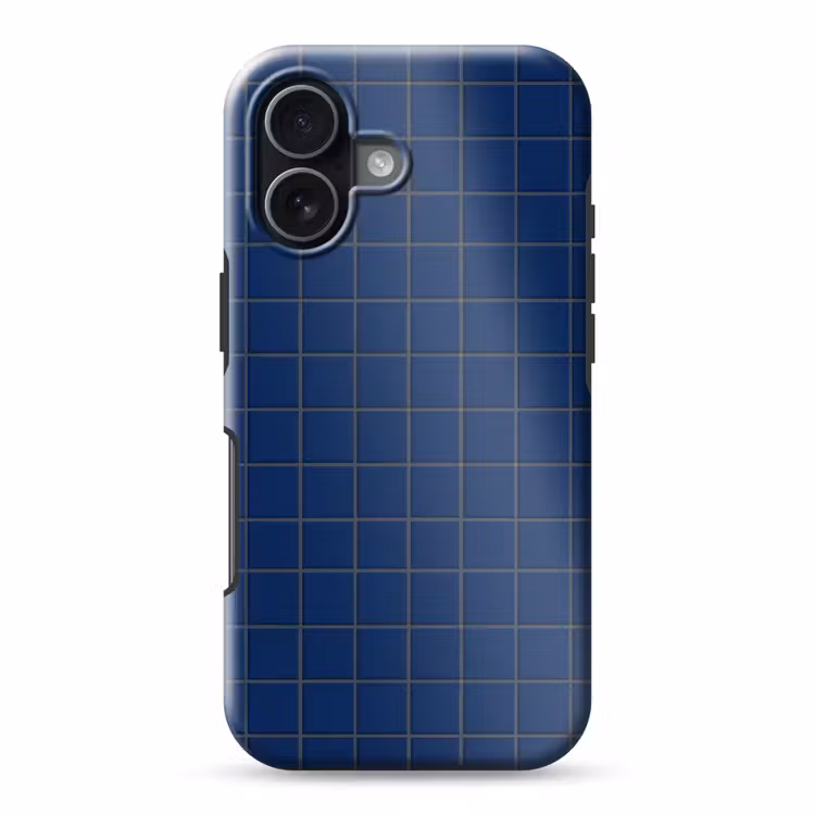 Tegel - Patroon - Blauw Toughcase MagSafe Apple iPhone 17 klein 1017 -3d