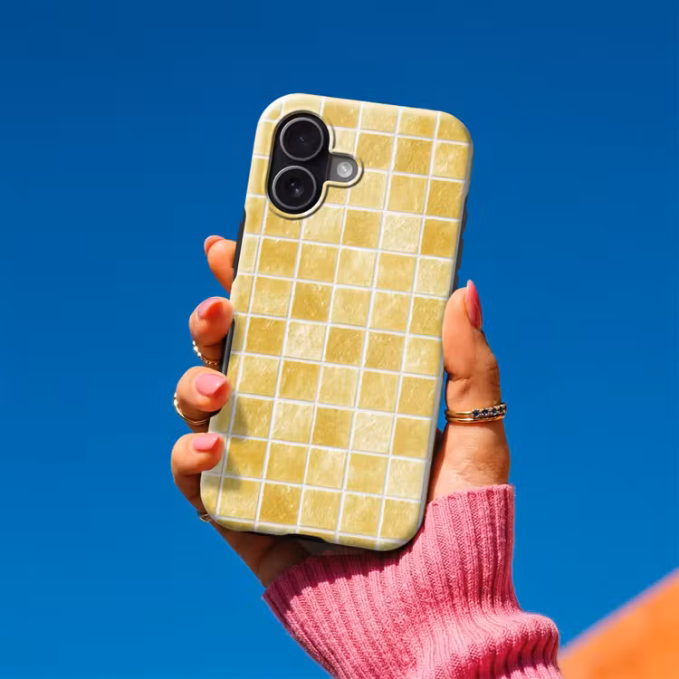 Tegels - Mozaïek - Textuur - Goudgeel Toughcase MagSafe Apple iPhone 17 klein 1017 -Sfeer1V