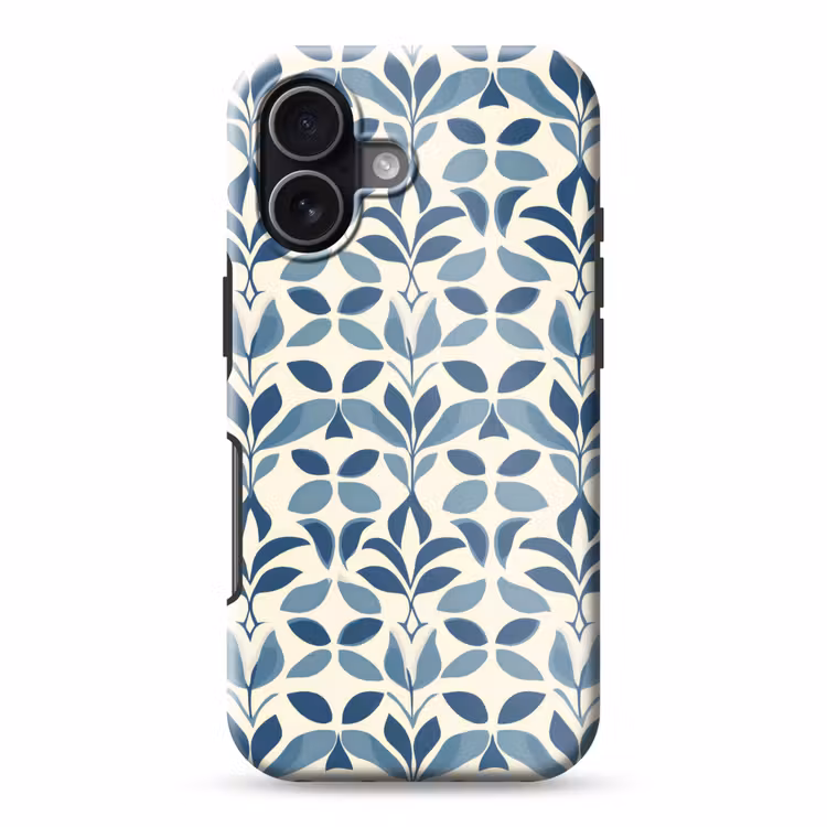 Flora - Modern - Blauw Toughcase MagSafe Apple iPhone 17 klein 1017 -3d