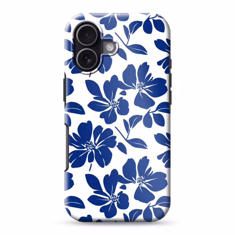 Floraal - Modern - Blauw Toughcase MagSafe Apple iPhone 17 klein 1017 -3d