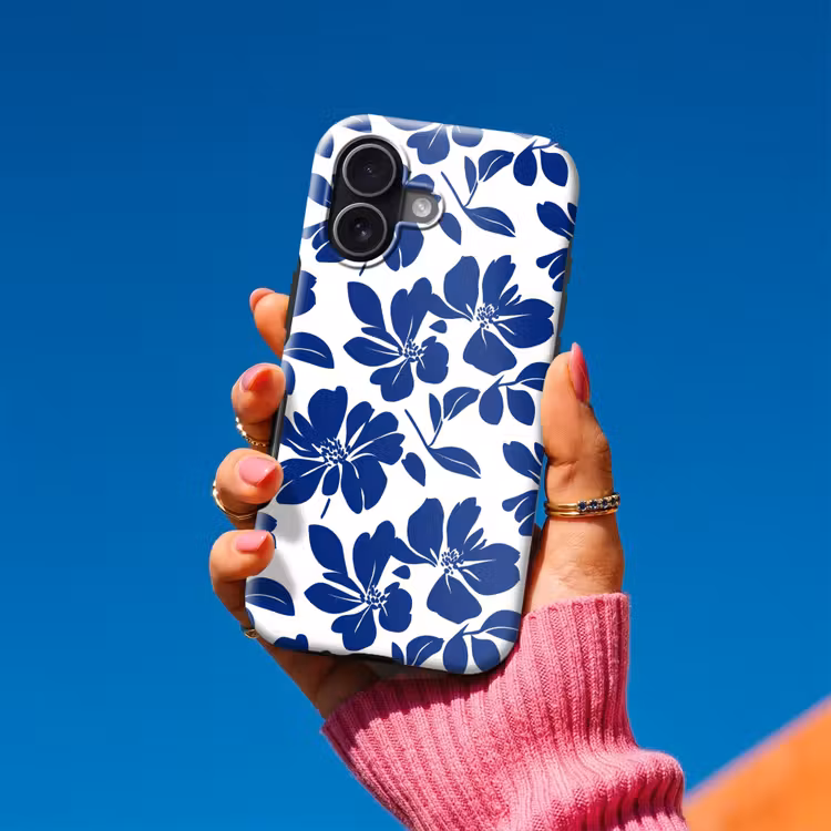 Floraal - Modern - Blauw Toughcase MagSafe Apple iPhone 17 klein 1017 -Sfeer1V