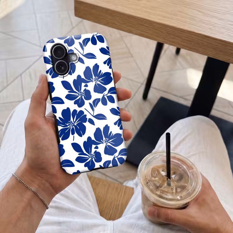 Floraal - Modern - Blauw Toughcase MagSafe Apple iPhone 17 klein 1017 -Sfeer1M