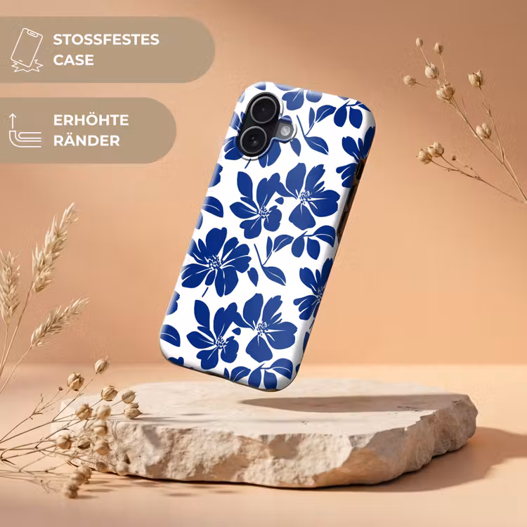 Floraal - Modern - Blauw Toughcase MagSafe Apple iPhone 17 klein 1017 -USP_RandenV_DE