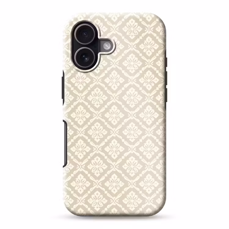 Floraal - Ornament - Beige Toughcase MagSafe Apple iPhone 17 klein 1017 -3d