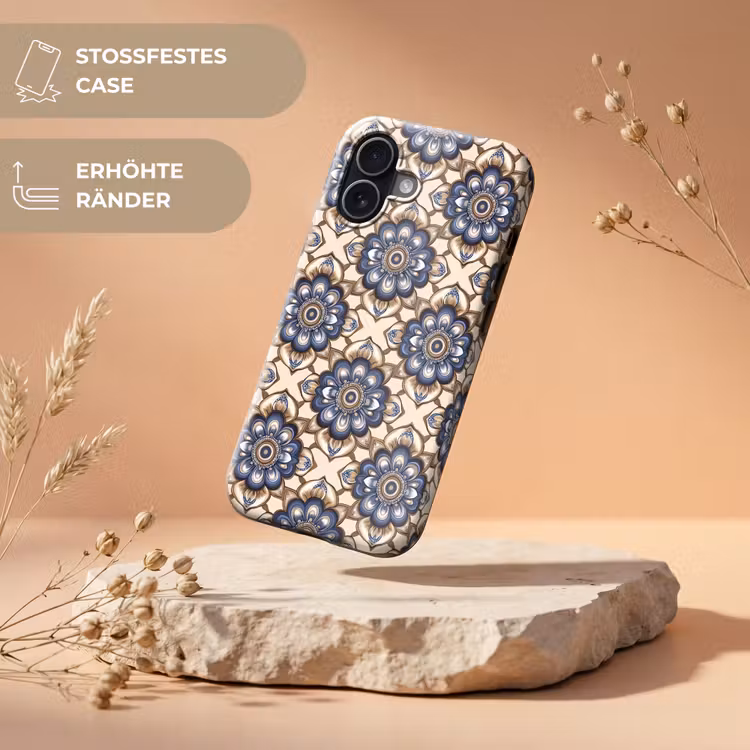 Floraal - Ornament - Blauw Toughcase MagSafe Apple iPhone 17 klein 1017 -USP_RandenV_DE