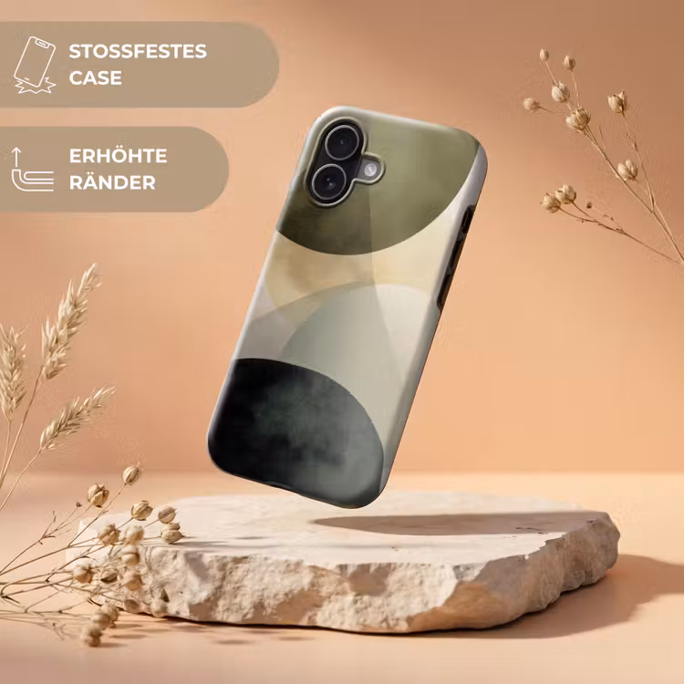 Vlakken - Abstract - Beige - Cirkels Toughcase MagSafe Apple iPhone 17 klein -USP_RandenV_DE
