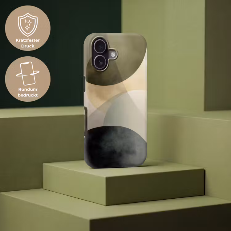 Vlakken - Abstract - Beige - Cirkels Toughcase MagSafe Apple iPhone 17 klein -USP_PrintM_DE