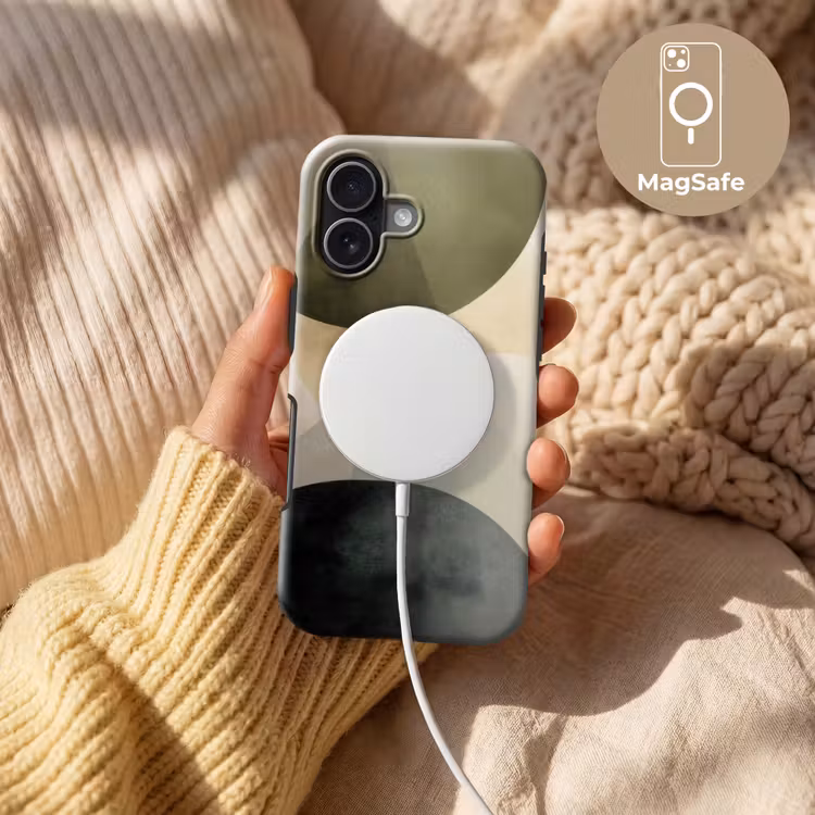 Vlakken - Abstract - Beige - Cirkels Toughcase MagSafe Apple iPhone 17 klein -USP_MagsafeV