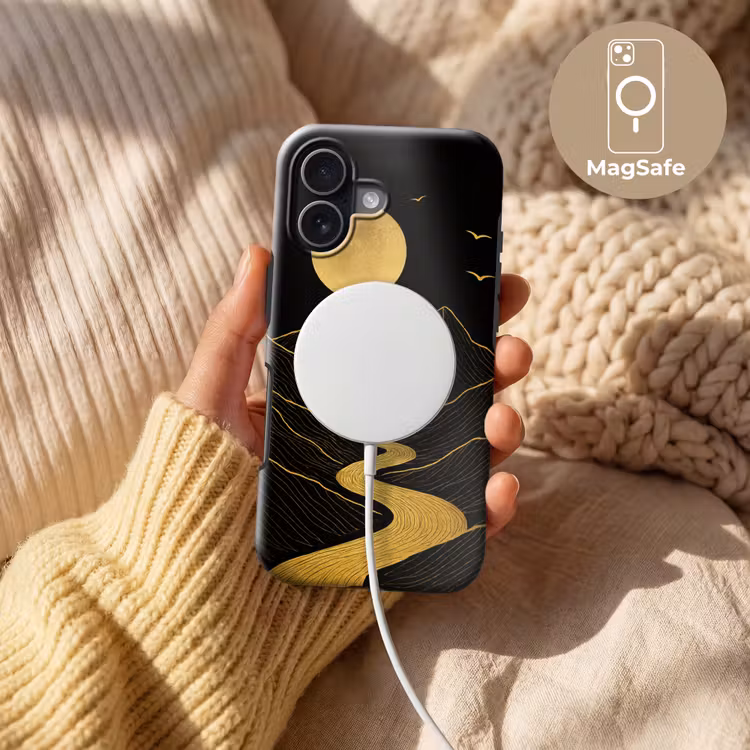 Rivier - Goud - Maan - Vogels Toughcase MagSafe Apple iPhone 17 klein -USP_MagsafeV