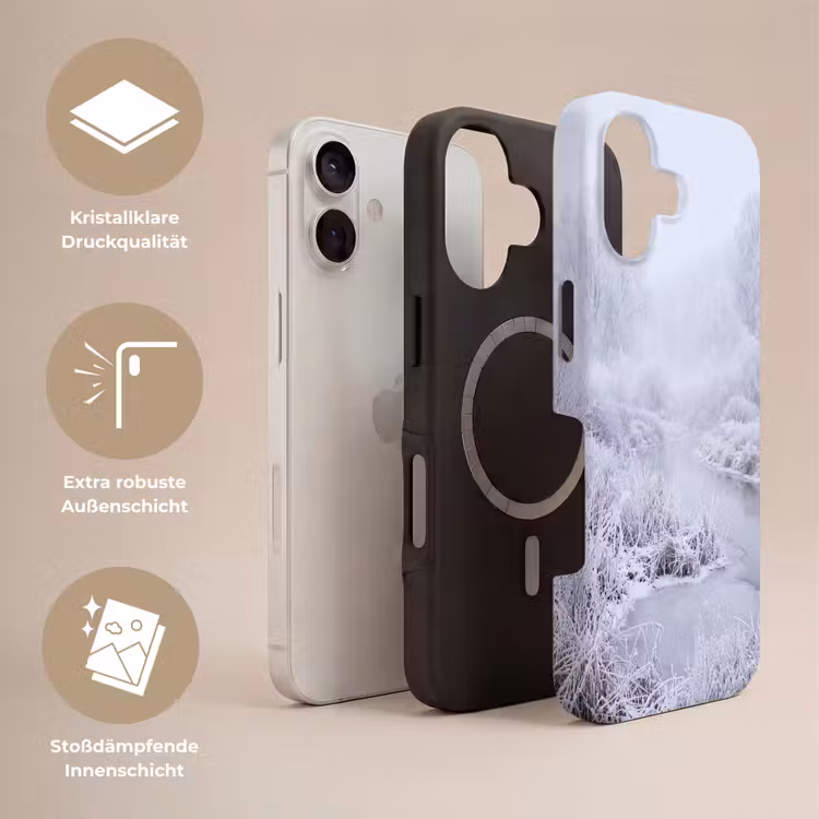 Rivier - Sneeuw - Bos - Winter - Schilderachtig Toughcase MagSafe Apple iPhone 17 klein -USP_Lagen_DE