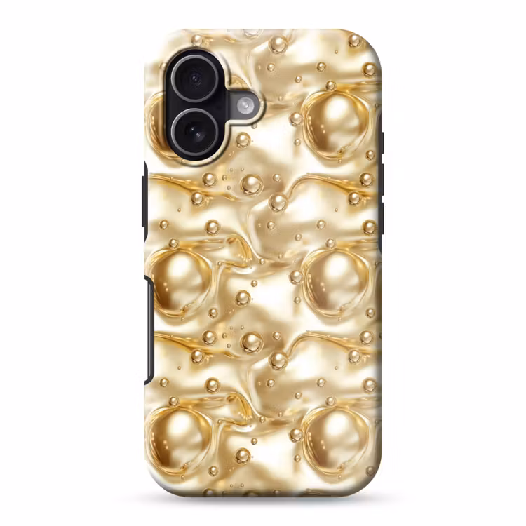 Vloeibaar - Druppels - Goud Toughcase MagSafe Apple iPhone 17 klein 1017 -3d