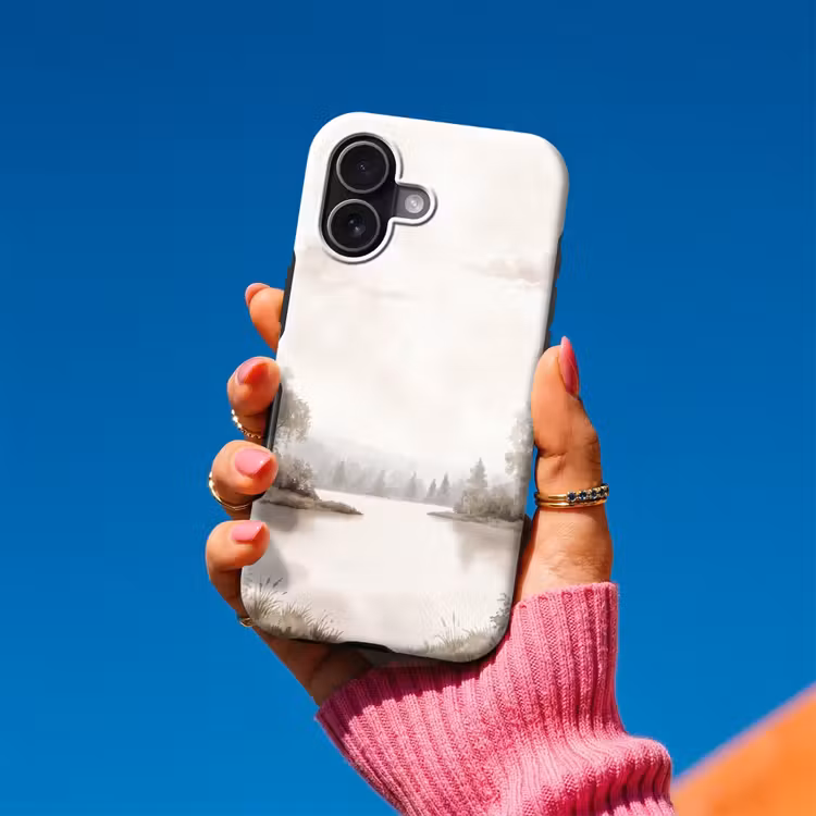 Rivierlandschap - Minimalistisch - Aardetinten Toughcase MagSafe Apple iPhone 17 klein -Sfeer1V