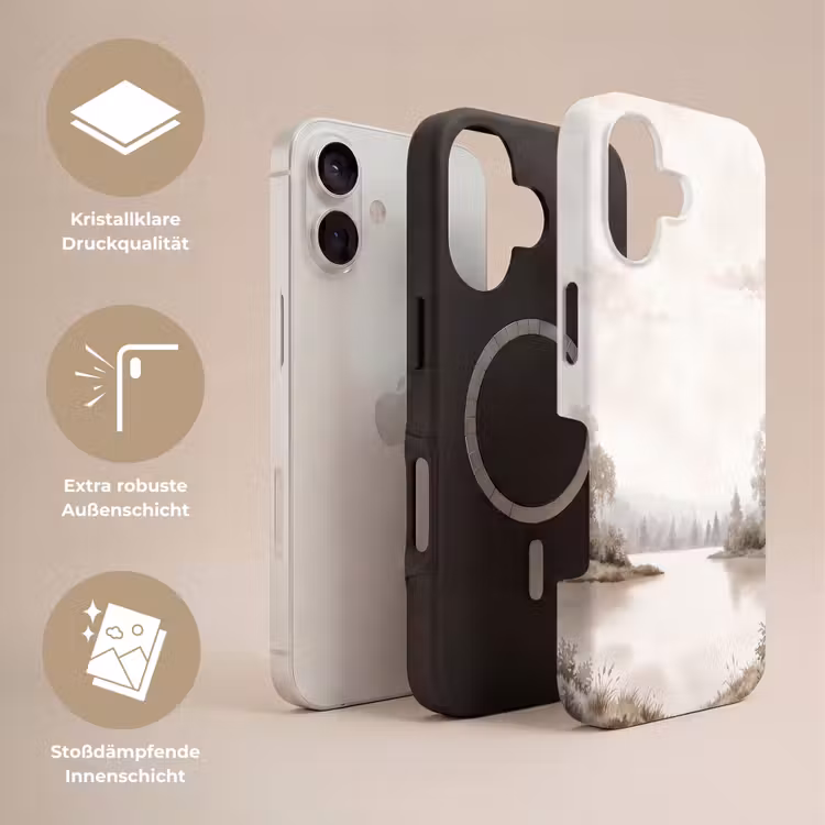 Rivierlandschap - Minimalistisch - Aardetinten Toughcase MagSafe Apple iPhone 17 klein -USP_Lagen_DE