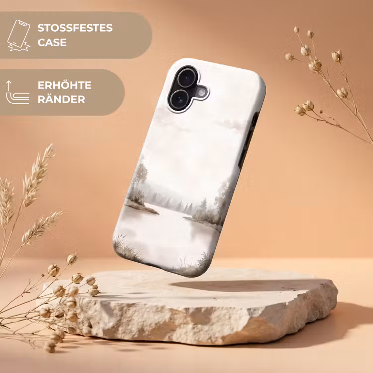 Rivierlandschap - Minimalistisch - Aardetinten Toughcase MagSafe Apple iPhone 17 klein -USP_RandenV_DE