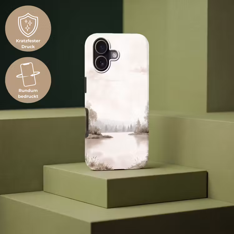 Rivierlandschap - Minimalistisch - Aardetinten Toughcase MagSafe Apple iPhone 17 klein -USP_PrintM_DE