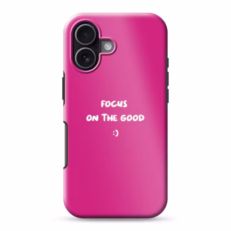 Focus - Smiley - Roze Toughcase MagSafe Apple iPhone 17 klein -3d