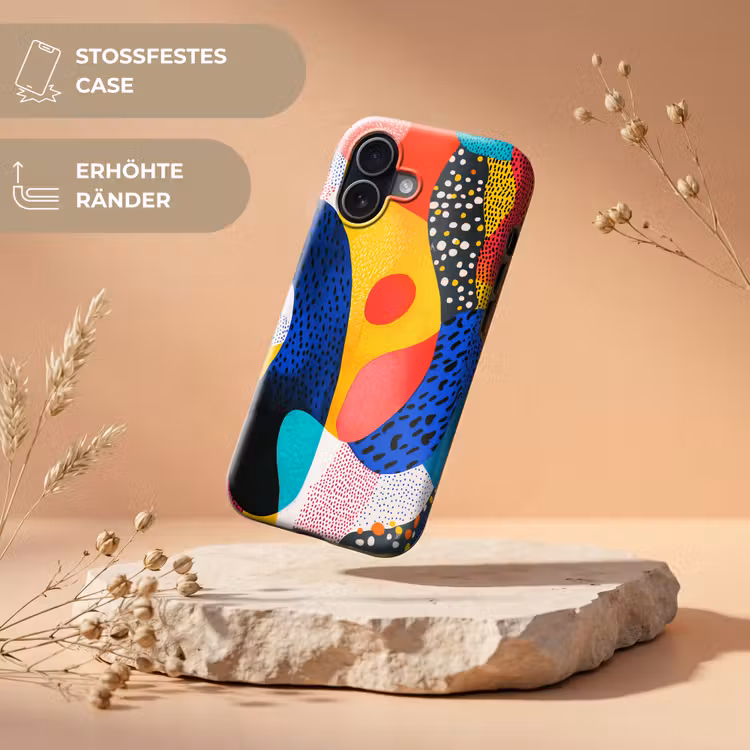 Vormen - Abstract - Stippels - Blauw Toughcase MagSafe Apple iPhone 17 klein -USP_RandenV_DE