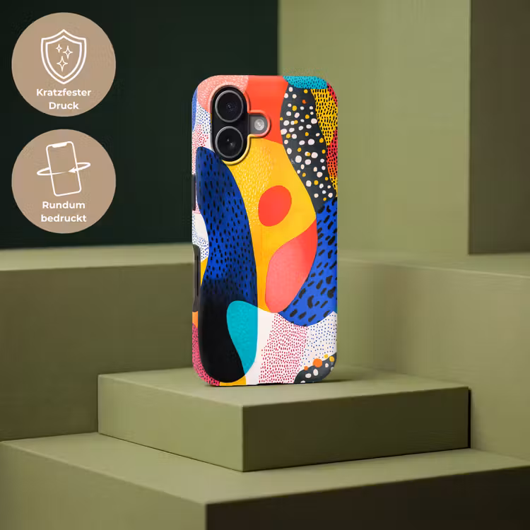 Vormen - Abstract - Stippels - Blauw Toughcase MagSafe Apple iPhone 17 klein -USP_PrintM_DE