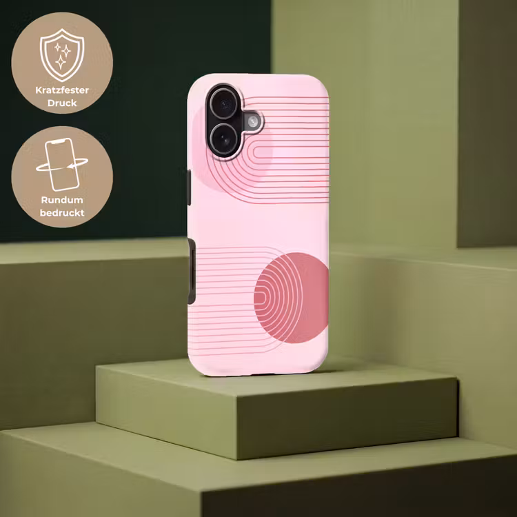 Vormen - Lijnen - Minimalistisch - Roze Toughcase MagSafe Apple iPhone 17 klein -USP_PrintM_DE
