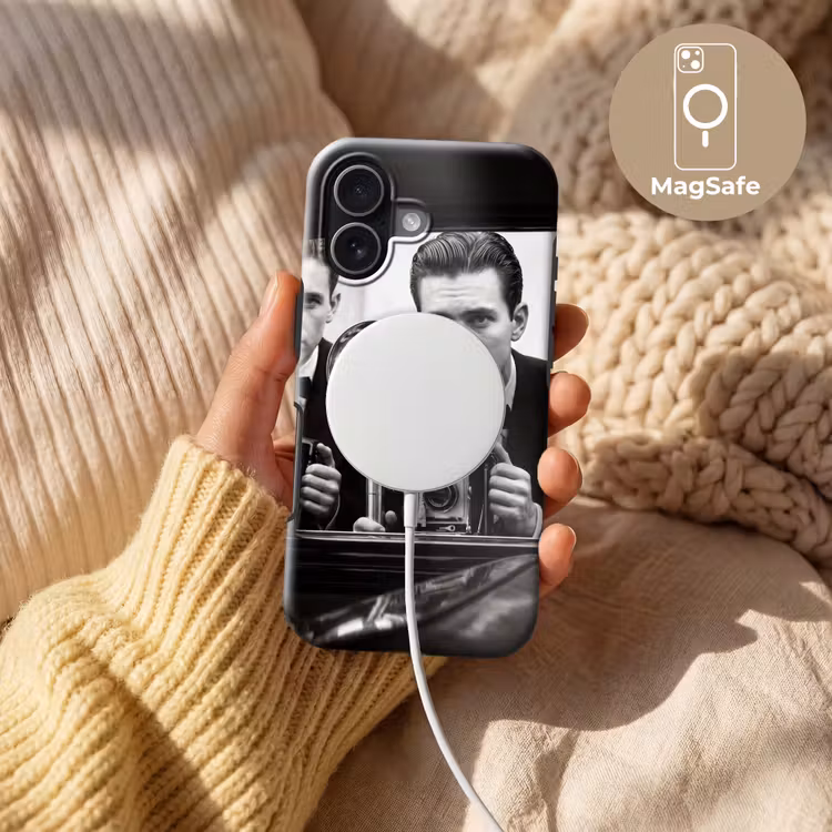 Fotograaf - Camera - Vintage - Journalistiek - Zwart-wit Toughcase MagSafe Apple iPhone 17 klein -USP_MagsafeV