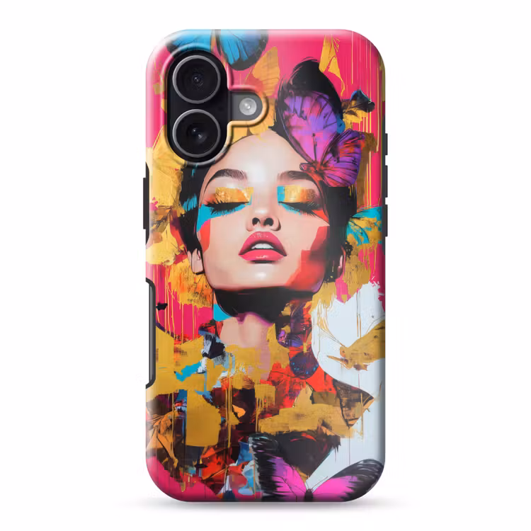 Vrouw - Abstract - Kleurrijk Toughcase MagSafe Apple iPhone 17 klein -3d