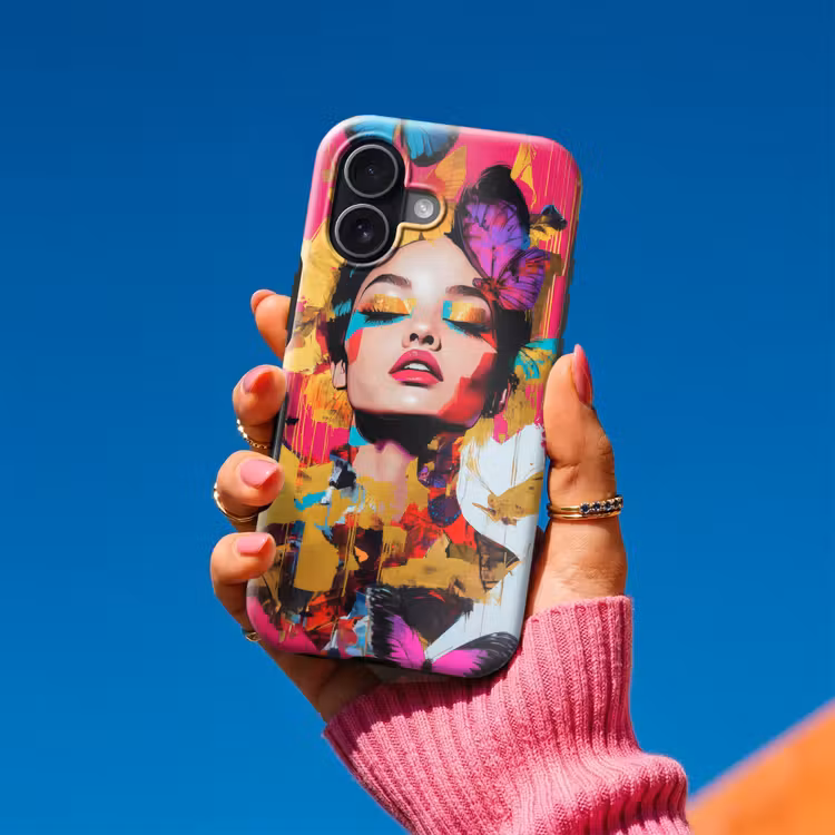 Vrouw - Abstract - Kleurrijk Toughcase MagSafe Apple iPhone 17 klein -Sfeer1V