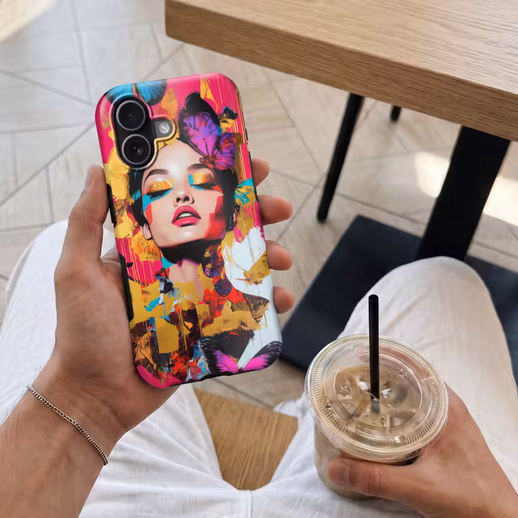 Vrouw - Abstract - Kleurrijk Toughcase MagSafe Apple iPhone 17 klein -Sfeer1M
