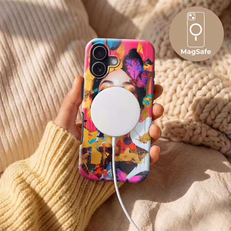 Vrouw - Abstract - Kleurrijk Toughcase MagSafe Apple iPhone 17 klein -USP_MagsafeV