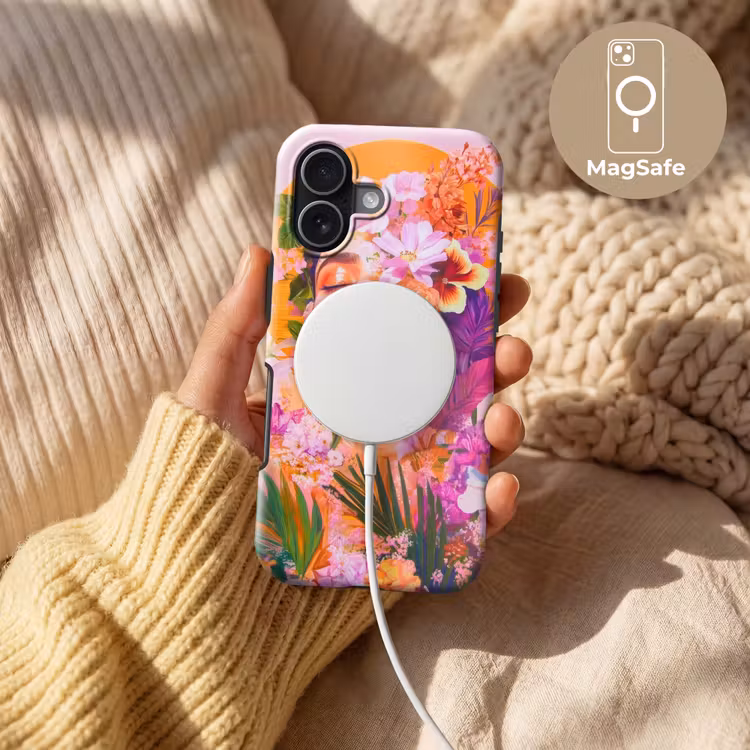 Vrouw - Abstract - Cirkel - Bloemen Toughcase MagSafe Apple iPhone 17 klein -USP_MagsafeV