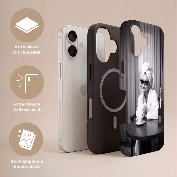 Vrouw - Bubbels - Zwart - Wit Toughcase MagSafe Apple iPhone 17 klein -USP_Lagen_DE