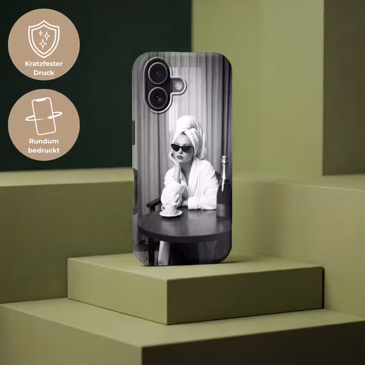 Vrouw - Bubbels - Zwart - Wit Toughcase MagSafe Apple iPhone 17 klein -USP_PrintM_DE