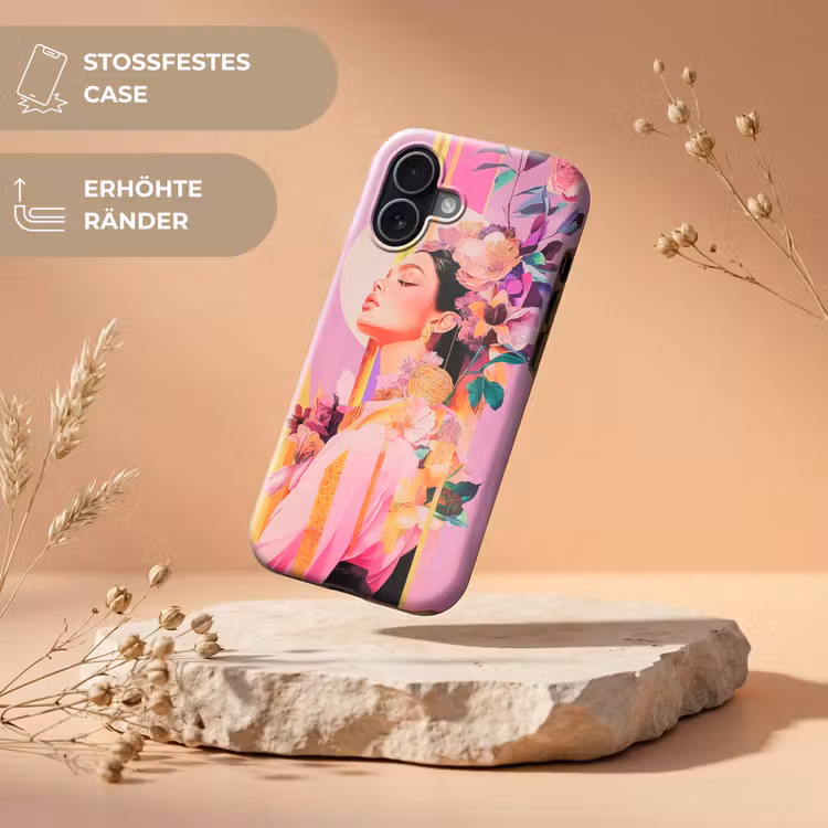 Vrouw - Bloemen - Paars - Abstract Toughcase MagSafe Apple iPhone 17 klein -USP_RandenV_DE