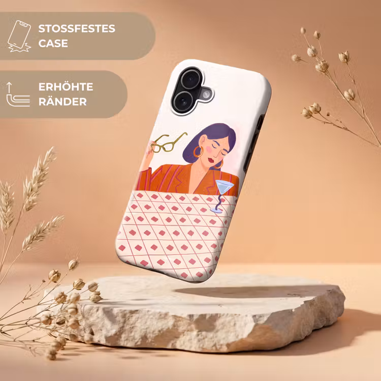 Vrouw - Bril - Cocktail - Illustratie - Modern Toughcase MagSafe Apple iPhone 17 klein -USP_RandenV_DE